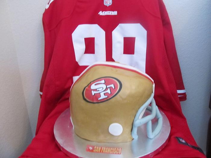 SF 49ers Football Helmet Cake