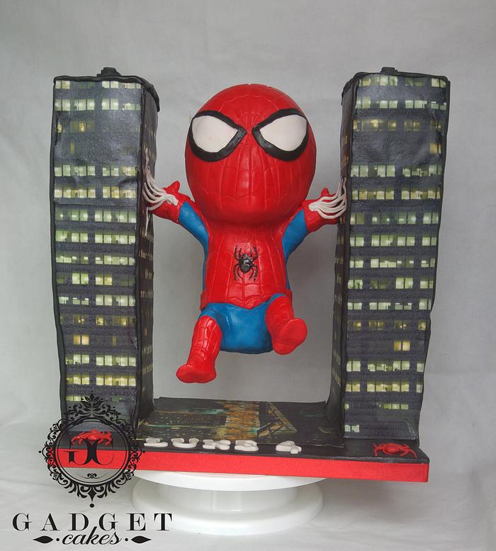 Gravity Bobblehead Spiderman cake