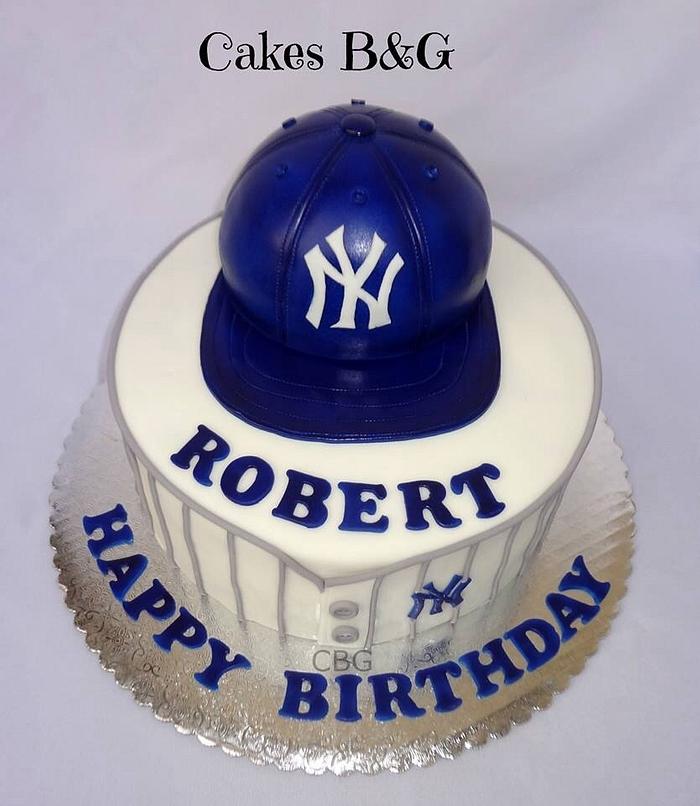 NY baseball themed cake