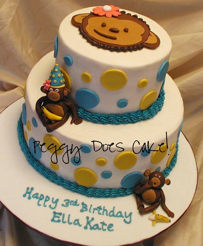 Mod Monkey Birthday Cake
