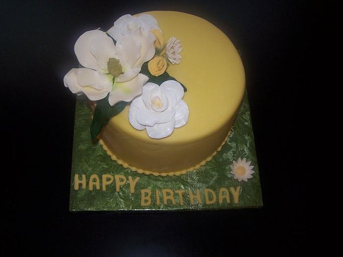 Southern Magnolia Birthday Cake