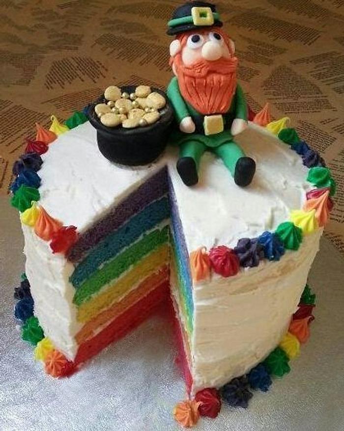 Leprechaun Rainbow Cake