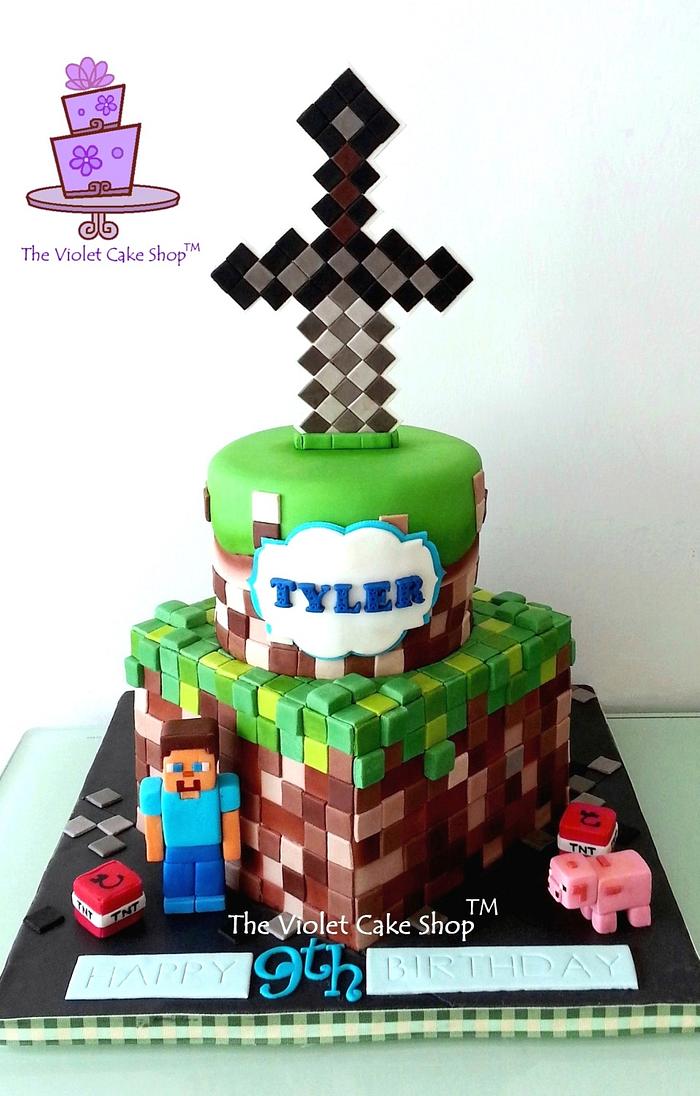 2 Tier MINECRAFT with Sword Topper for Tyler