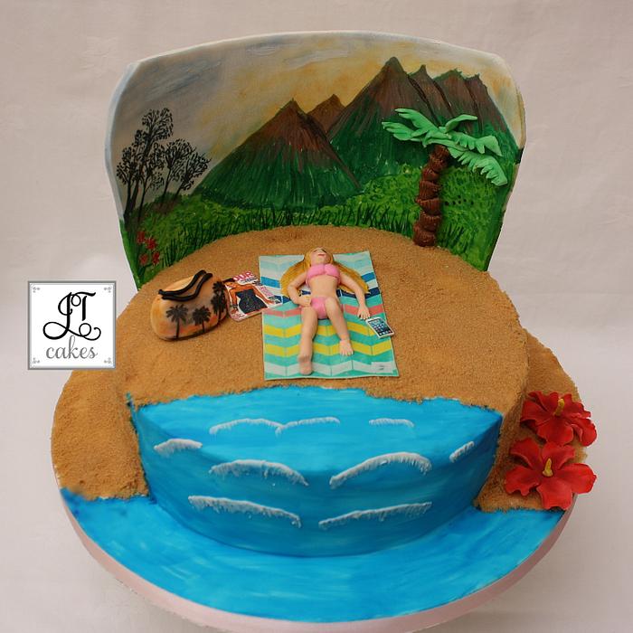 Hawaiian themed cake.