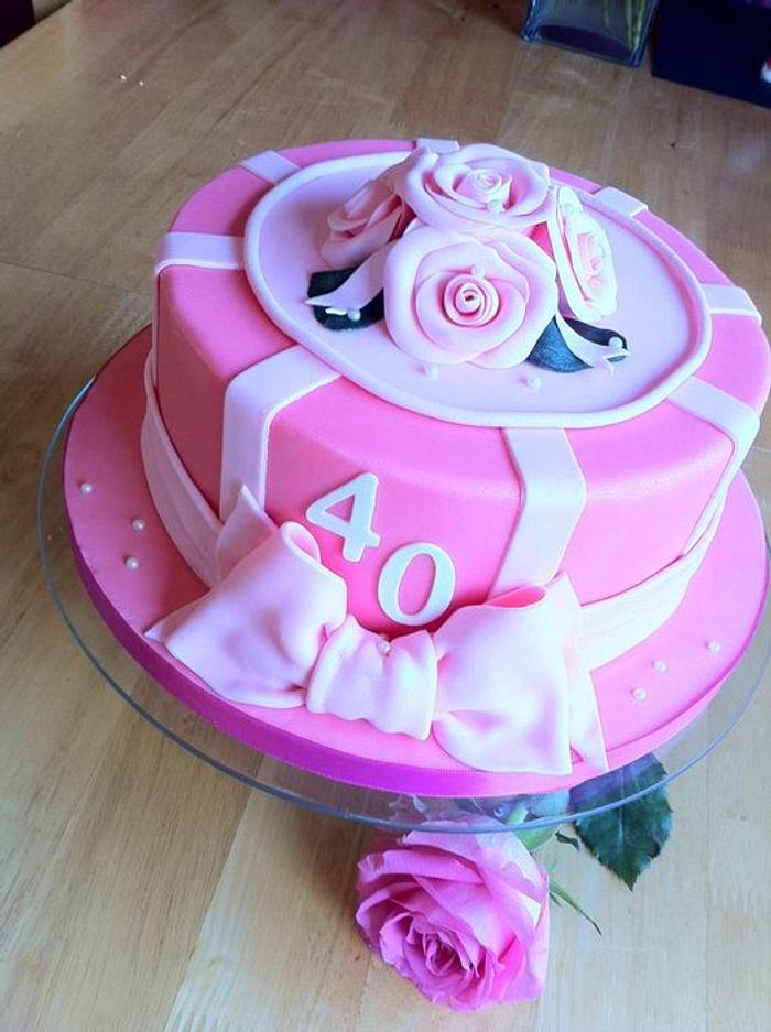 40th Roses Cake