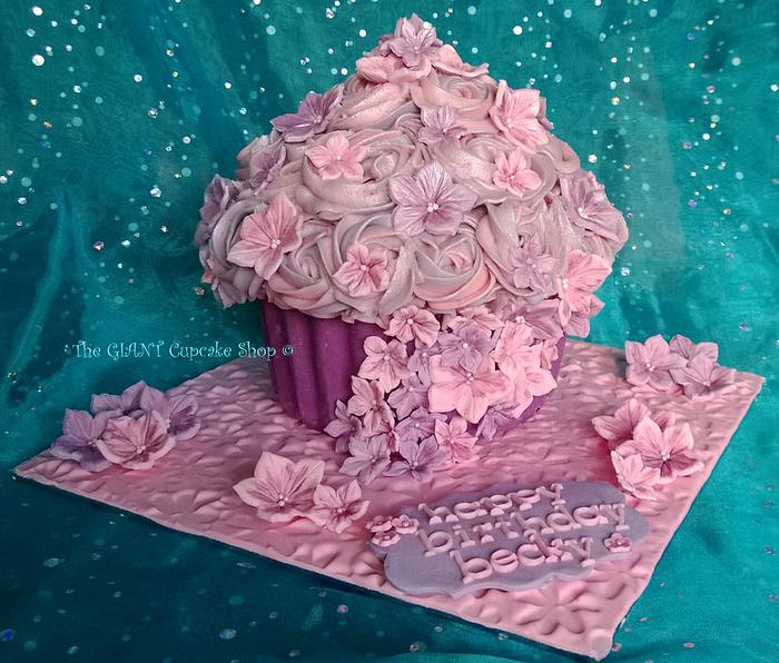 Giant cupcake - lilac and pink
