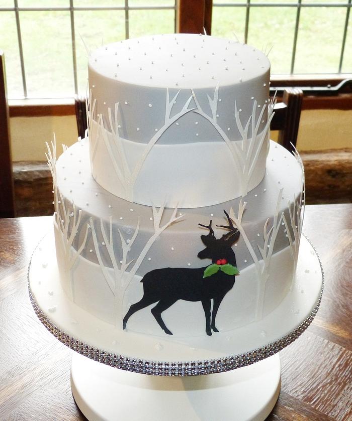 Winter Woodland Stag cake