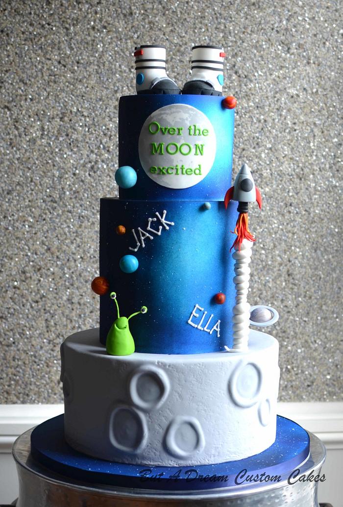 Outer space themed cake