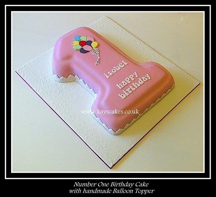 Pink number one cake