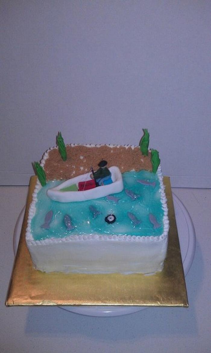 Gone fishin' birthday cake