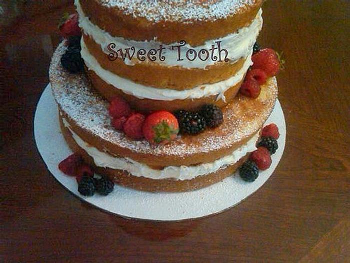 Double Barrel Wedding Anniversary Cake