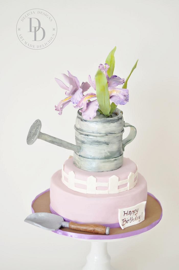 Iris Gardening Birthday Cake