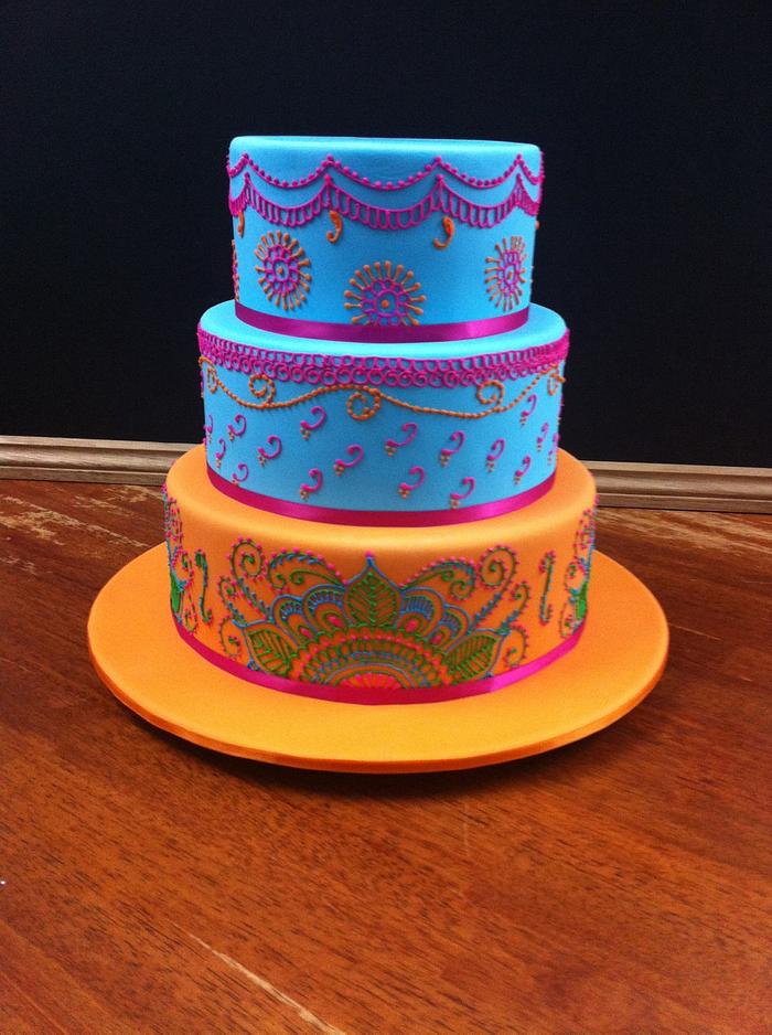Bollywood theme wedding cake 