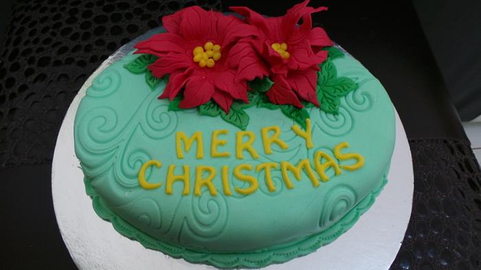Poinsetta Christmas cake