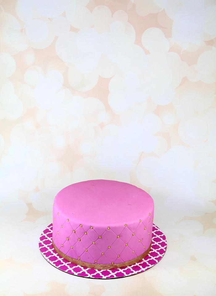 pink quilted cake
