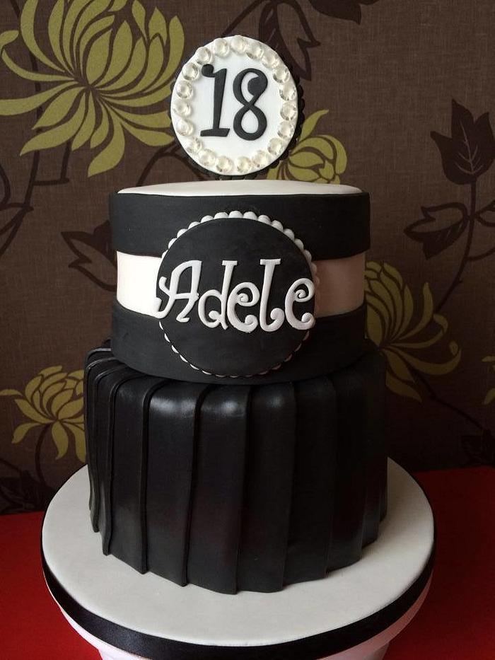 Black & White 18th Birthday Cake