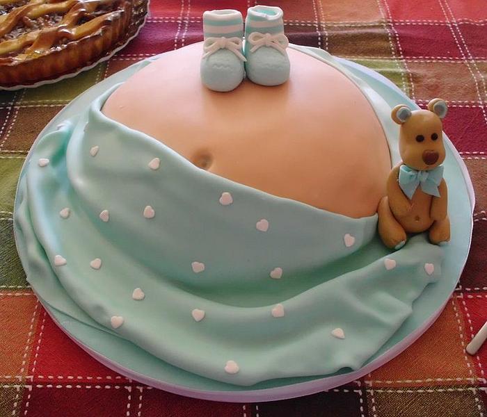 Pregnant Belly Cake Decorated Cake By Ana Cristina Cakesdecor