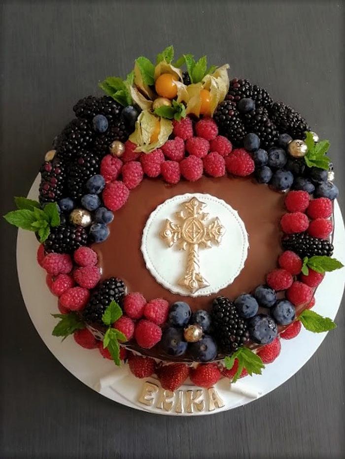 1st communion fruit cake