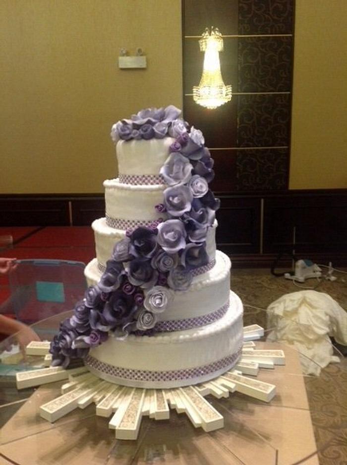 Floral engagement cake