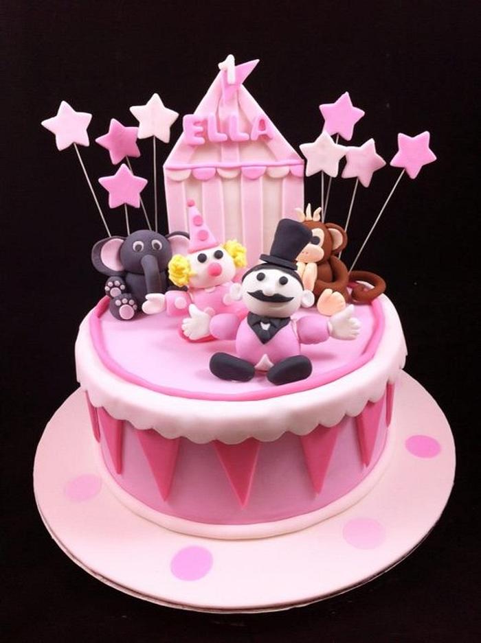 Pink and White Circus Cake