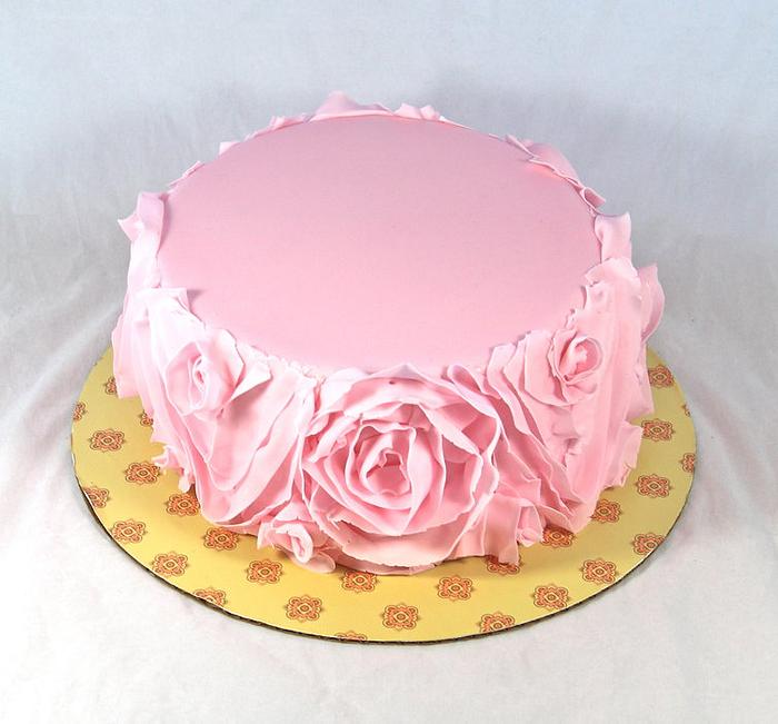 fabric rose cake