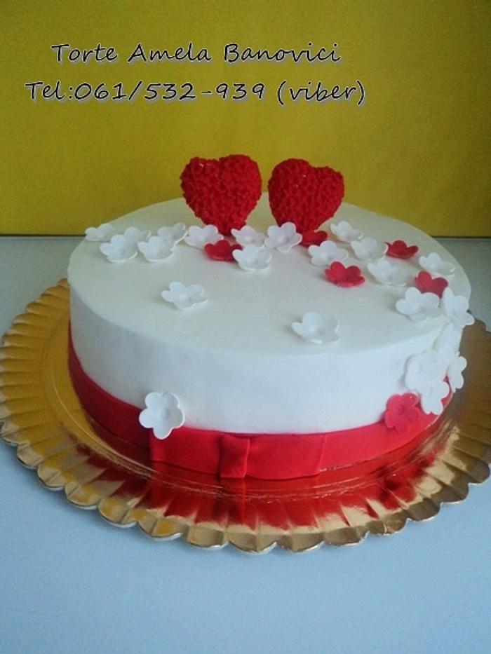 love hearts cake