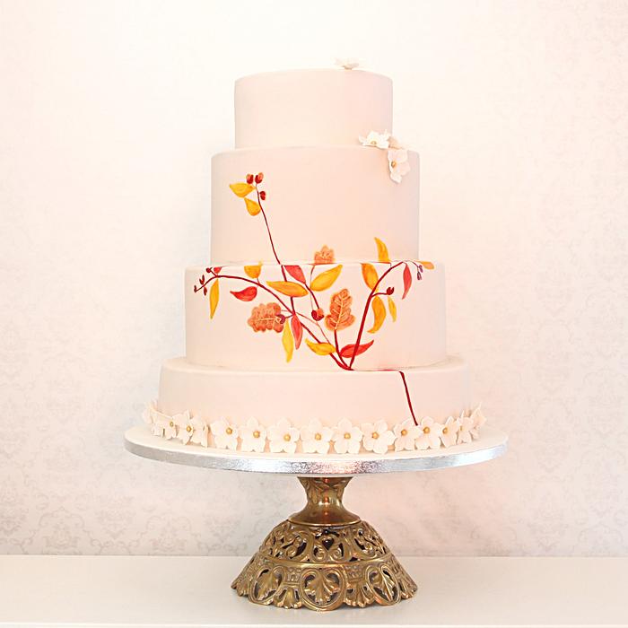 Daphne Hand painted wedding cake