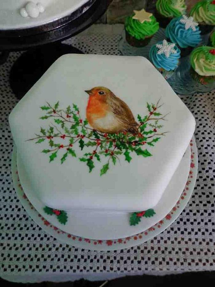 Robin Christmas Cake