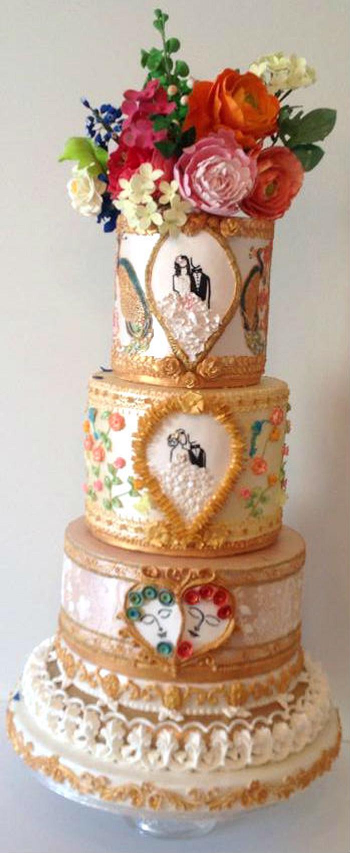 Royal Gold Wedding Cake