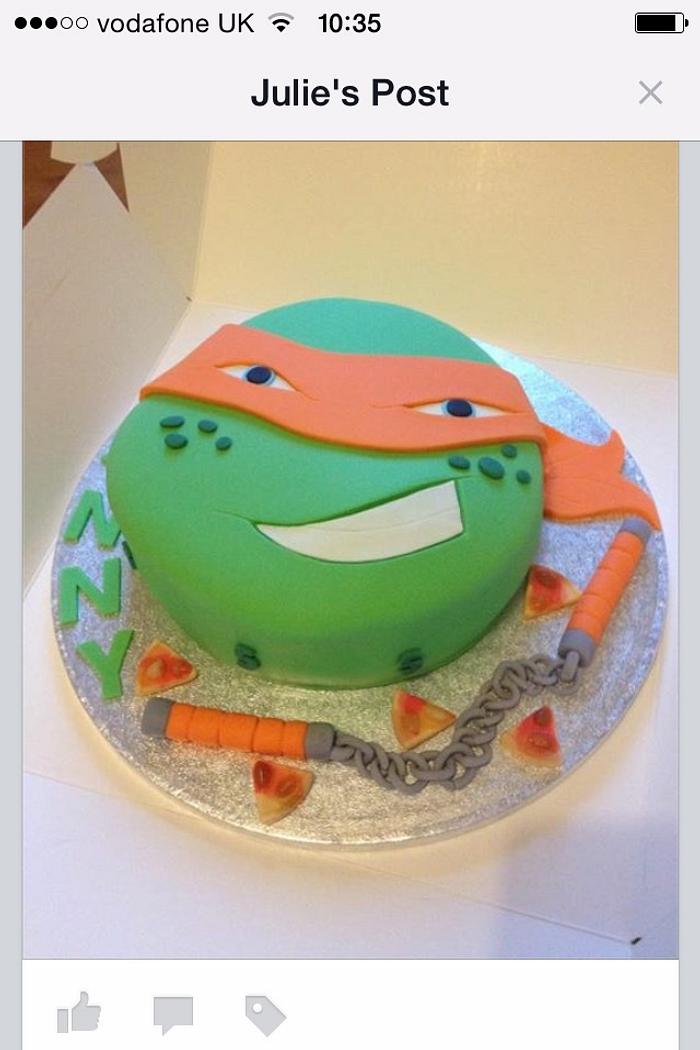 Michaelangelo turtle cake