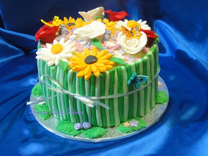 Flower bouquet cake