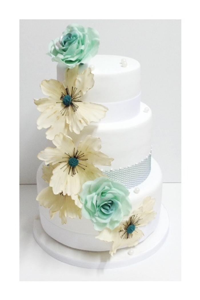 Emerald wedding cake