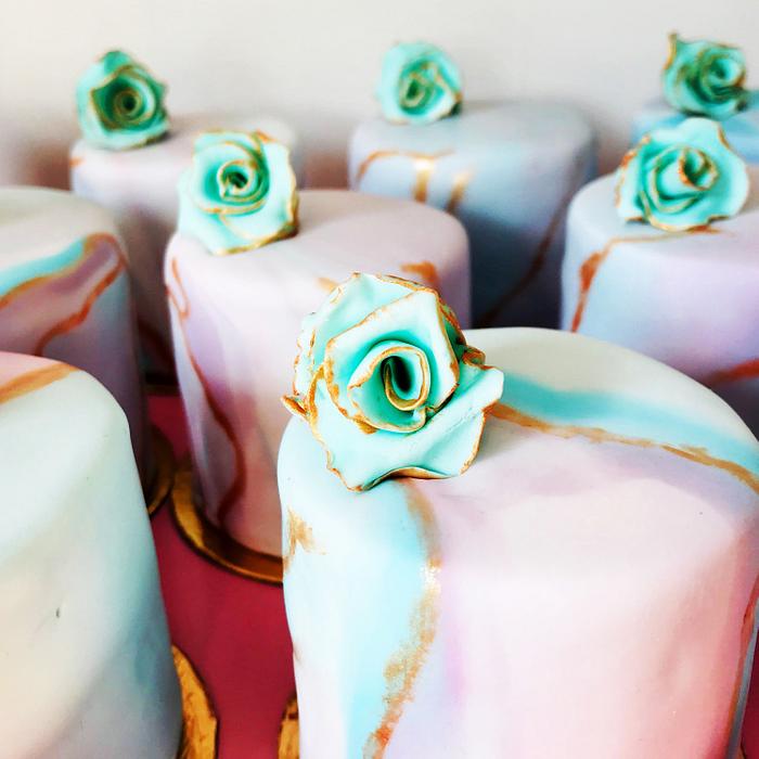 Gilded Marble Mini Cakes