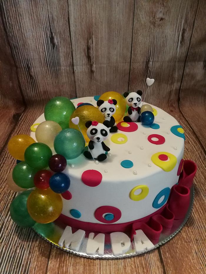  Panda's with many balloons