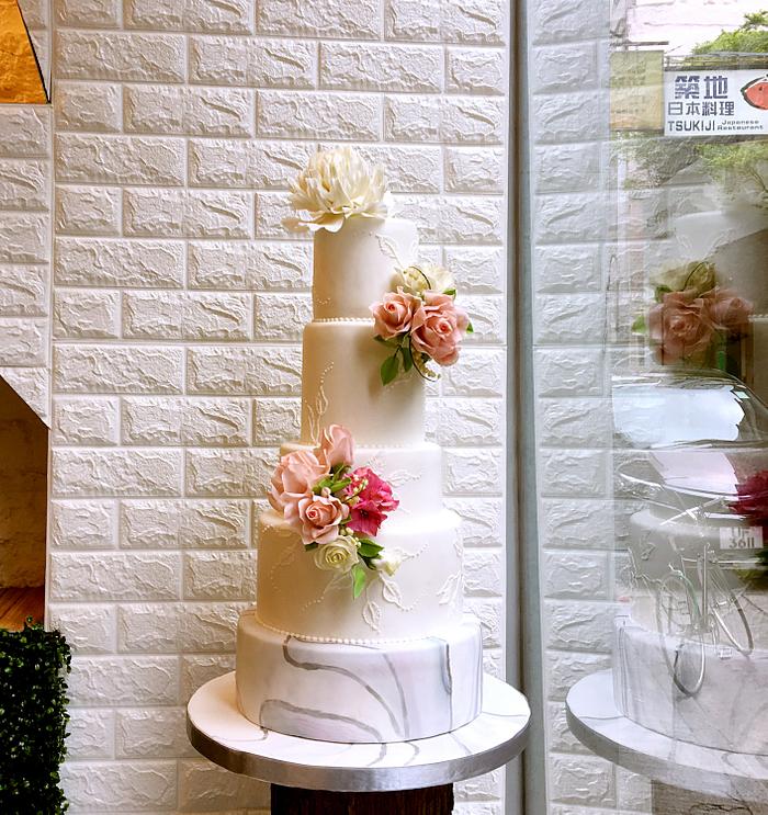 Five Tiers Wedding Cake