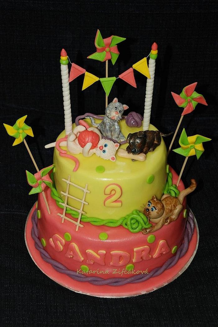 Cake with cats anh wheels