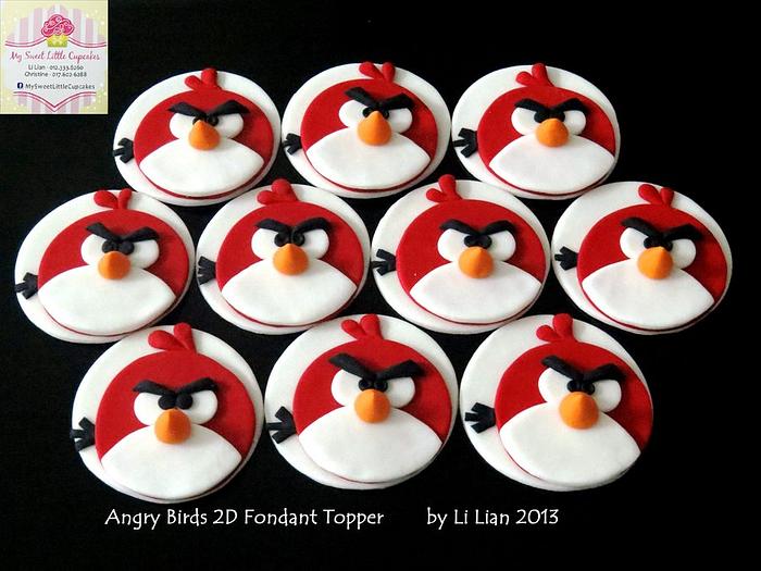 Angry Bird 2D Fondant Toppers
