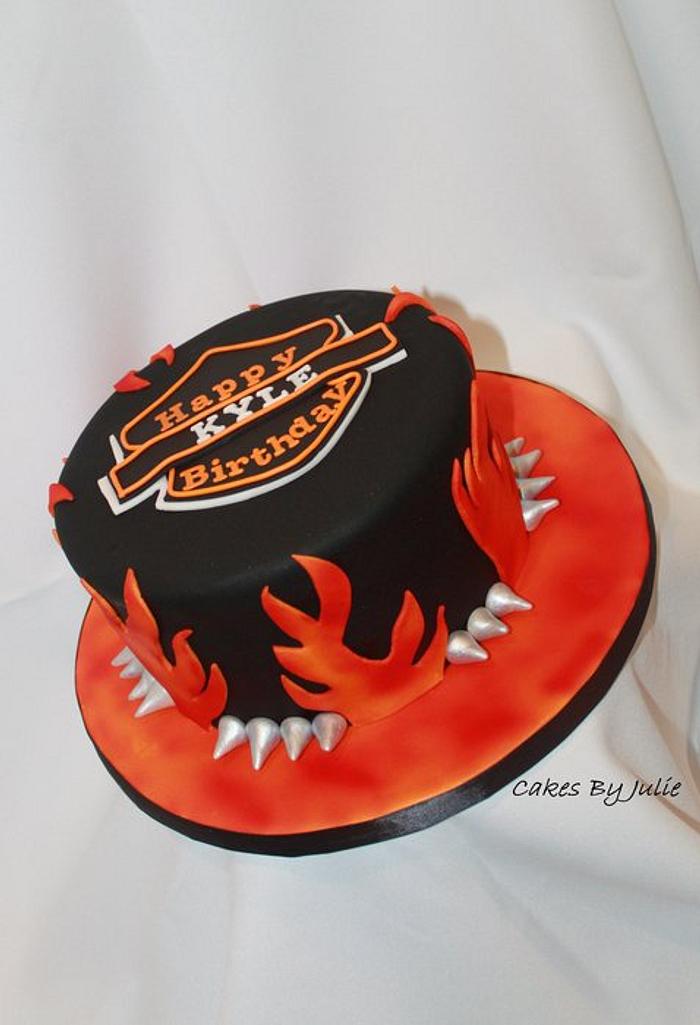 Airbrushed Harley Cake