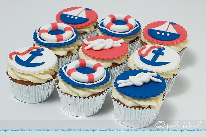 Nautical themed cupcakes