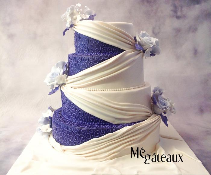 ivory and purple cake