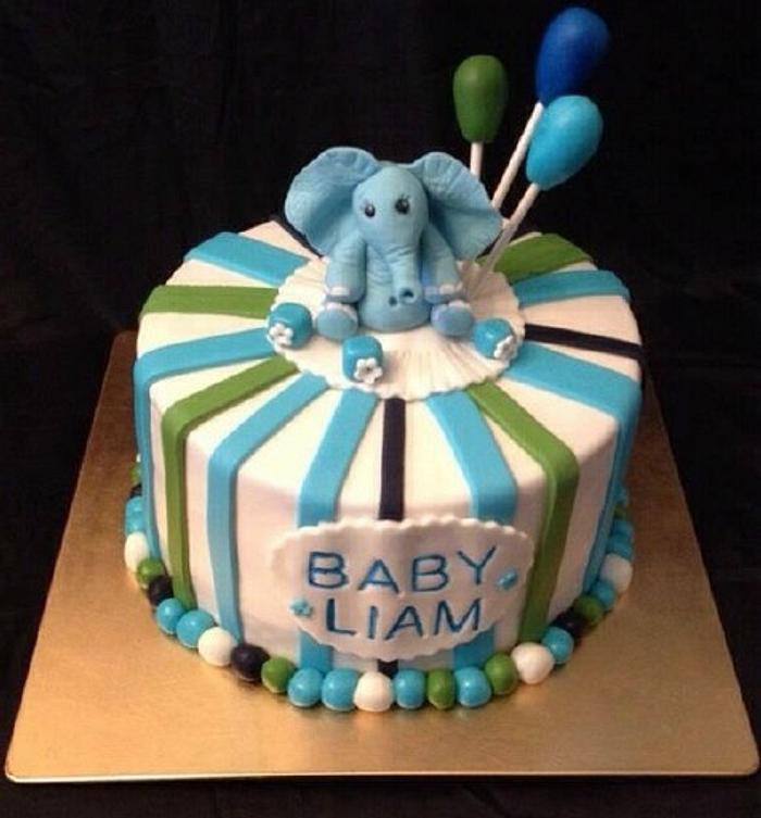 Baby shower elephant topper cake!