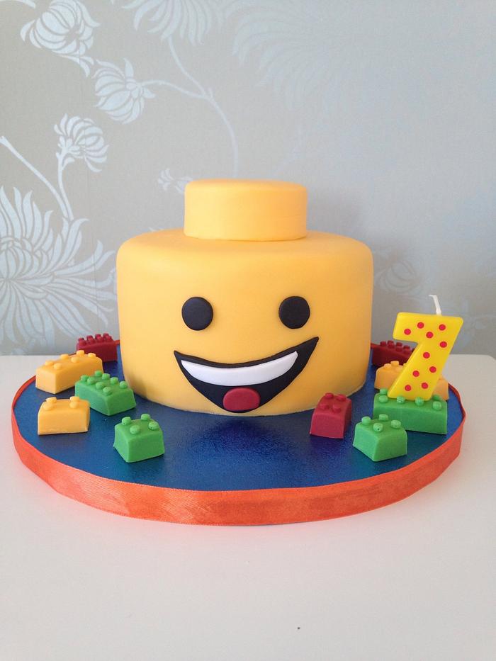 Lego head cake