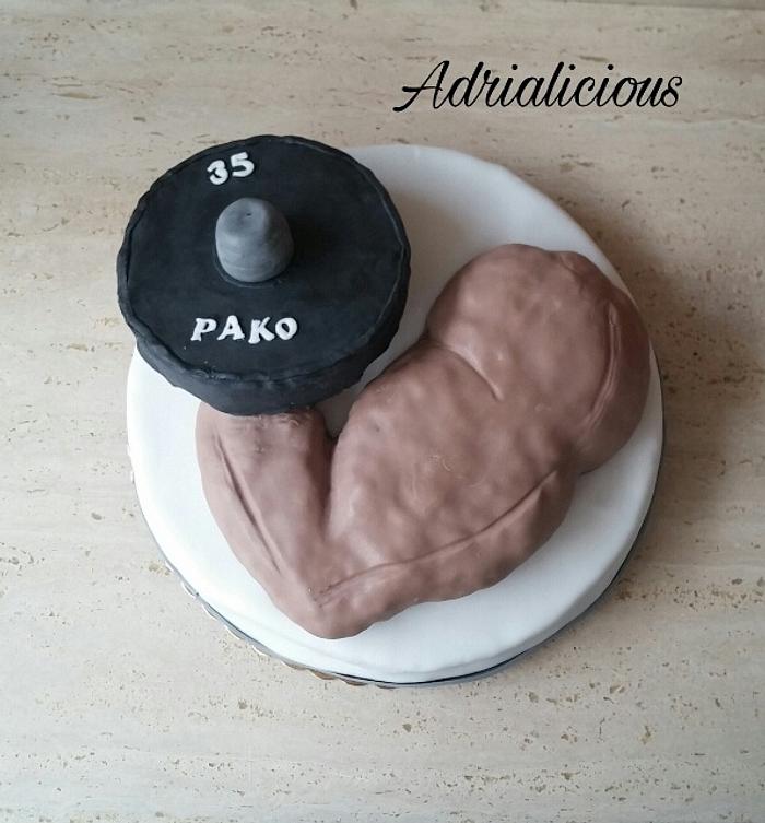 Coolest Dumbell Weightlifting Birthday Cake