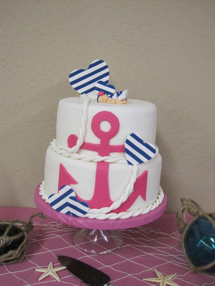 Anchor Baby Shower Cake