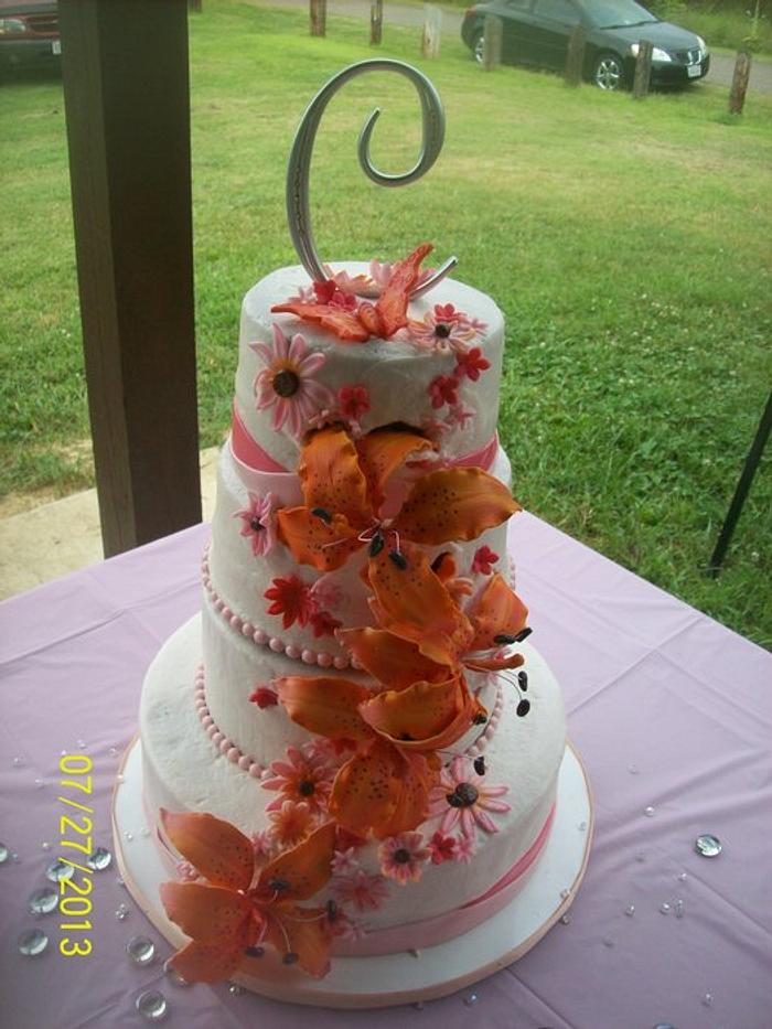 Tiger Lily Wedding Cake
