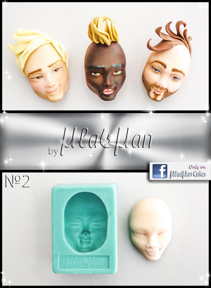 Man's Face Silicone Mold by MLADMAN 