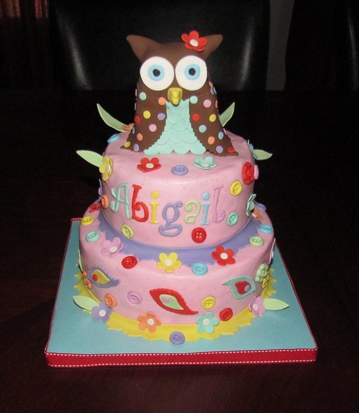 Owl Birthday Cake