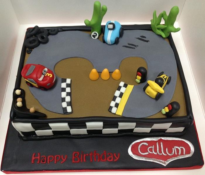 3rd Birthday Racing Track Cake