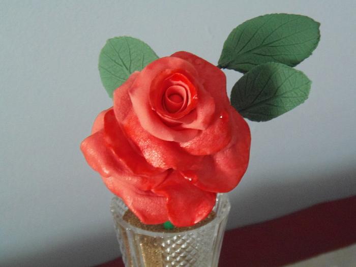 Coral Gumpaste Rose