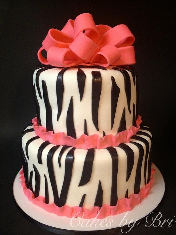 Zebra print cake